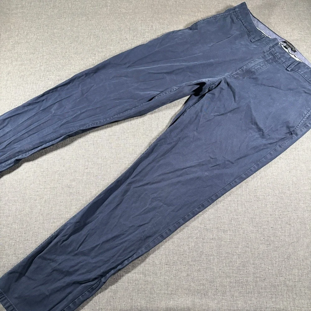 Banana Republic Fulton Chino Pants Mens 36x34 Navy Blue Slim Fit Cotton Stretch
